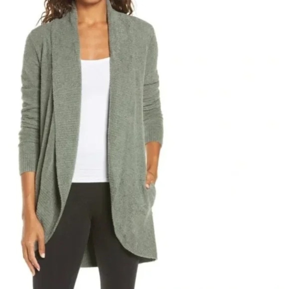 Barefoot Dreams CozyChic Lite Circle Cardi size medium color spruce